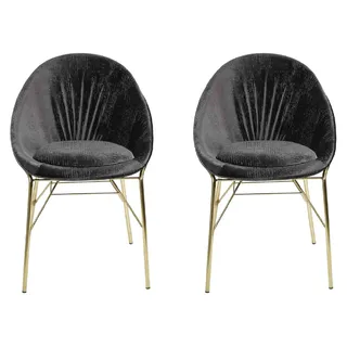Design Schwarz 2x Stühle Ohne Armlehne Esszimmer Moderne Möbel Luxus Neu - Schwarz