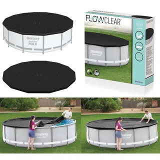 BESTWAY Poolabdeckung schwarz Ø 427 cm