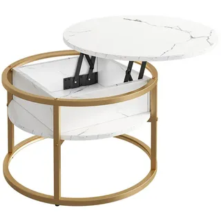 Vicco Couchtisch Marlo, 57 x 57 cm, Weiß/Gold