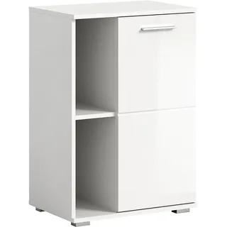 VCM Schuhkommode 55 x 79 x 37 cm hochglänzend / weiß