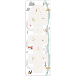 MuchoWow Kinderteppich Hüpf - Auto - Straße - Kinder - Fluss 90x270 cm , Kunststoff , Rechteckig , 90x270 cm , Ce , rutschfest , Teppiche und Böden, Teppiche, Kinderteppiche