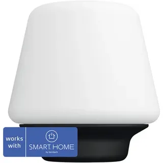 Philips Hue White ambience Wellness Tischleuchte schwarz + Dimmschalter, Intelligente Tischleuchte, Bluetooth/Zigbee, Schwarz, LED, Glas, E27 - Schwarz