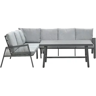 Garden Impressions ANDREA Rope Ecklounge Gartenmöbel Gruppe links grau Ecke&Tisch