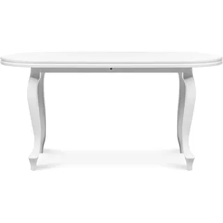 Konsimo Esstisch ausziehbar bis 200cm oval "ALTIS", Weiß, Furnier, Classic, 200-300x76,5x100 cm - Weiß