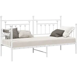 vidaXL Tagesbettrahmen Weiß 80 x 200 cm Stahl - Weiß