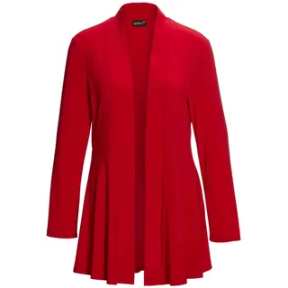 Sweatjacke GOLDNER "Kurzgröße Leichte Shirtjacke lila mit Stretch", Damen, Gr. 24, rot, Obermaterial: 95% Polyester PES. 5% Elasthan EL., festlich, normal, eng Tubular, Sweatjacken Sweatjacke, Mit Teilungsnaht hinten für eine elegante Weite