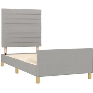 vidaXL Bettgestell ohne Matratze Hellgrau 80x200 cm Stoff - Grau