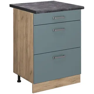 Vicco Schubladenschrank R-Line 60 x 81,6 x 60 cm Blau-Grau
