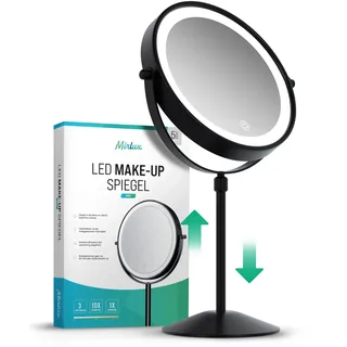 Schminkspiegel – Höhenverstellbar – Schwarz – 1-10-fache Vergrößerung