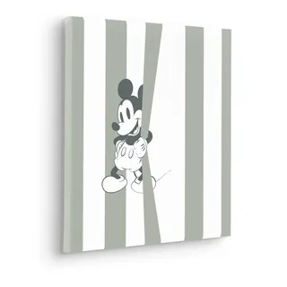 KOMAR Leinwandbild »Mickey Be Yourself - Größe 40 x 40 cm« Natur 1 Stk. tlg. Keilrahmenbild mi Echtholzrahmen, schwarz-weiß