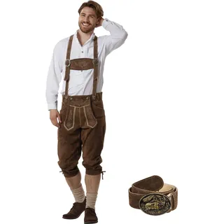 Lange Lederhose Jakob - dunkelbraun, 48