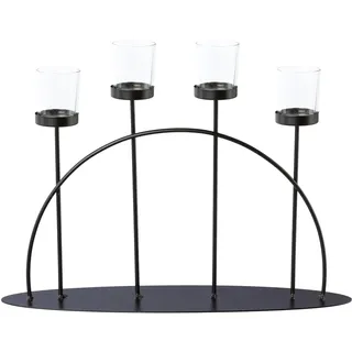 Creativ deco Teelichthalter »Weihnachtsdeko« auch als Adventskranz geeignet, Höhe ca. 25 cm, schwarz