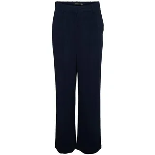 VERO MODA Damen Vmtiraver Mr Wide Linen Pants Hose, Navy Blazer, 30W / 30L EU