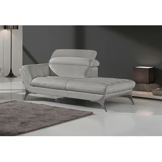 Egoitaliano Recamiere Leder 1-Sitzer Silber