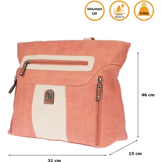 Große Damen Tasche Schultertasche Umhängetasche Henkeltasche Leder Optik Bag  Orange - Orange