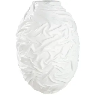 Gilde Bodenvase GILDE "Bodenvase organisch Drapes weiß", weiß, B:42cm H:60cm T:42cm, Kunstharz, Vasen, Bodenvase