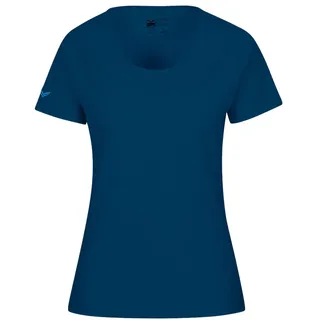 T-Shirt TRIGEMA "TRIGEMA Damen T Shirt aus Biobaumwolle", Damen, Gr. S, blau (saphir, c2c), Single Jersey, 100% Baumwolle (Bio-Baumwolle kbA), Basic, lang, ohne Ausschnitt, Shirts T-Shirt