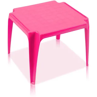 KHG Kindertisch pink für Garten & Kinderzimmer, Outdoor, pflegeleicht | Pflegeleichte Oberfläche, robust wetterfest, kindgerechte Höhe 44x50x50 cm, vielseitig einsetzbar, für den Alltag