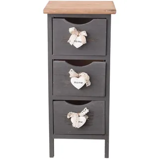 Mobili Rebecca Nachttisch Grau 25/25/56 cm , Holz , Rechteckig , 25x56x25 cm , Schlafzimmer, Nachtkästchen