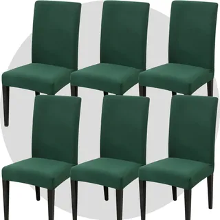 ZHILING Stuhlhussen Bezüge Set von 6 Super Fit Stretch abnehmbare waschbare Esszimmerstuhl Protector Cover Sitzbezug für Hotel, Esszimmer, Zeremonie, Bankett Hochzeitsfeier(Grün)