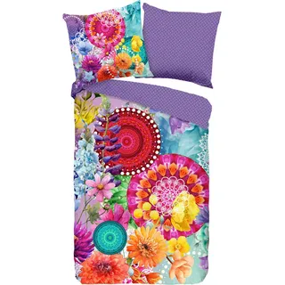 Wendebettwäsche , Multicolor , Textil , Mandala , 135x200 cm , atmungsaktiv , Heimtextilien, Bettwäsche & Leintücher, Bettwäsche, Wendebettwäsche