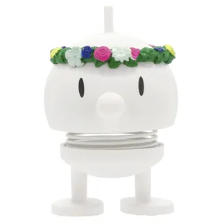 Hoptimist Midsommar Bumble, schwedischer Wackelfigur & Glücksbringer Skandinavisch, Wohnzimmer & Schreibtisch Deko, Büro Gadget, Tolle Kleine Geschenke, 4,5 x 5,9 x 7,5 cm, Small, Weiß