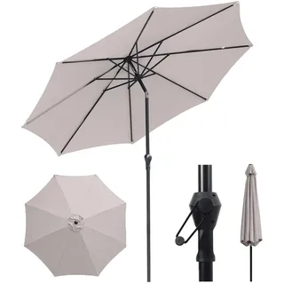 Sekey Sonnenschirm 300cm mit UV50+ Schutz, Wasserabweisend Gartenschirm mit Kurbelbedienung – Ideal für Garten, Balkon & Terrasse
