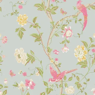 Laura Ashley Vliestapete Summer Palace Duck Egg 10,05 x 0,52 m