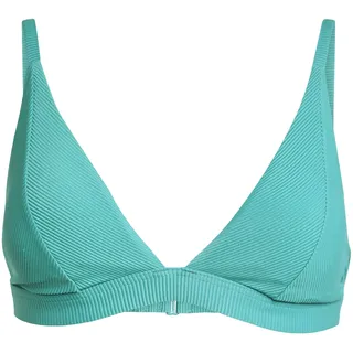 adidas Women's ICONISEA Ribbed Padded Triangle Bikini TOP, Pure Teal, 42