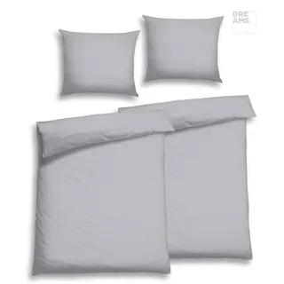 Florella Bettwäsche »Uni, Avance Soft-Seersucker, 100 % Baumwolle« 4 Stk. tlg., silberfarben
