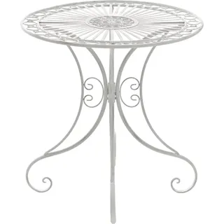 Nostalgischer Gartentisch – Retro-Esstisch, handgefertigte Stabilität für kleine Räume | Farbe: Antikweiß