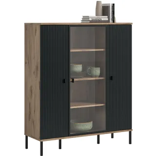xonox.home Highboard 115 x 137 x 41 cm Braun/Schwarz
