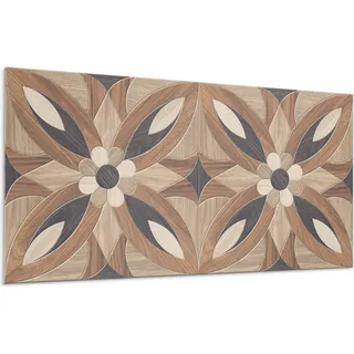 Blumenmuster Aus Holz – Selbstklebende Fliesen – Wandverkleidung – Wandpaneel – PVC Fliesen – Vinylflisen – PCV Flisen – Selbstklebend – Wanddeko – 120 x 60 cm