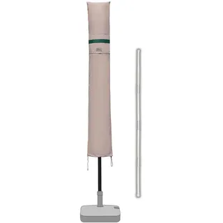 Sekey Sonnenschirm Schutzhülle mit Stab, Abdeckhauben für Ø 200 cm / 200×150 cm / 200×125 cm Gartenschirm,Abdeckung für Balkonschirm, 100% Polyester, wasserdicht, Khaki