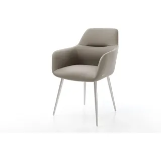 DeLife Esszimmerstuhl Pejo-Flex Leder schlamm 4-Fuß konisch