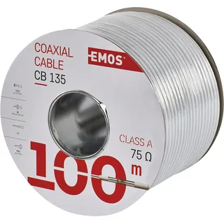 EMOS Koaxialkabel CB135 100 m Weiß