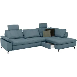 Beldomo Style Ecksofa , Petrol , Textil , Ottomane rechts, Eckteil, L-Form , 291x197 cm , Goldenes M , Typenauswahl, Fußauswahl, Stoffauswahl, seitenverkehrt erhältlich, individuell planbar , Wohnzimmer, Sofas & Couches, Wohnlandschaften, Ecksofas mit Schlaffunktion