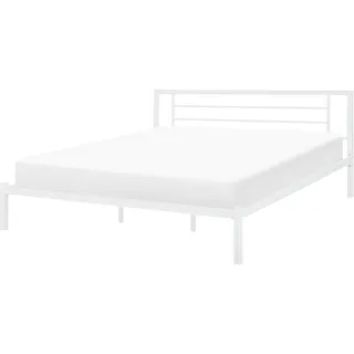 Beliani Metallbett 180/200cm Weiß Metall , 180x200 cm , Schlafzimmer, Betten, Metallbetten