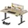 140 x 70 cm mit Kabelwanne Höhenverstellbar Elektrisch Stehpult mit USB-Buchse Computertisch Ergonomischer Steh-Sitz Tisch Bürotisch Beige