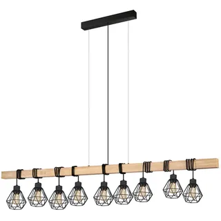 EGLO TOWNSHEND 5-flg. 9 E27 20 cm rund schwarz/braun