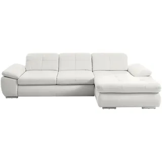 Beldomo Speed Ecksofa , Weiß , Leder , Echtleder , Rindleder , Uni , Ottomane rechts, L-Form , 325x195 cm , Goldenes M , Typenauswahl, Fußauswahl, Lederauswahl, Stoffauswahl, seitenverkehrt erhältlich, Bettfunktion erhältlich, Hocker erhältlich, Rückenfutter, individuell planbar , Wohnzimmer, Sofas & Couches, Wohnlandschaften, Ecksofas