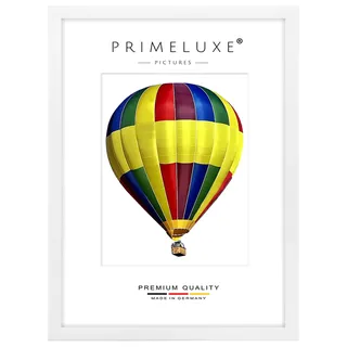 PrimeLuxe Holz Bilderrahmen 45 x 60 cm (Bildmaß) in Weiß matt | Farbe und Größe wählbar | Rahmen für Poster | Puzzle | Foto collage | MADE IN GERMANY