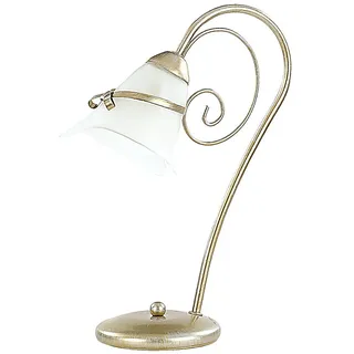 Gemütliche Tischleuchte in Gold E14 Tischlampe Tisch leuchte Floral innen Glas