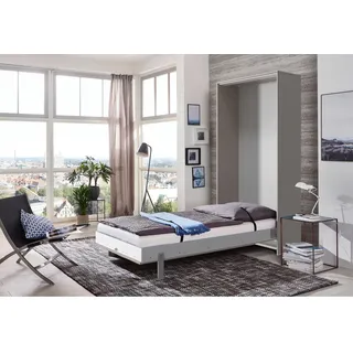 Mid.you Schrankbett , Sahara , Metall , Birke , Schichtholz , Höhe ca. 18,5 cm , 120x200 cm , Federholzleisten verleimt , Schlafzimmer, Betten, Gästebetten, Klappbetten