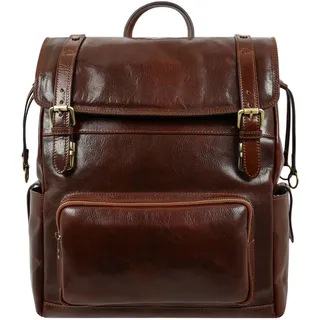 Time Resistance Herren und Damen Rucksack aus Leder - Handgefertigt in Italien - 100% Lederrucksack - Vintage Rucksack Herren - Reiserucksack