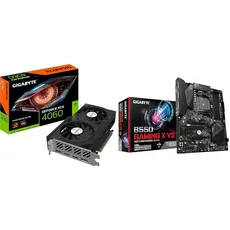 Gigabyte NVIDIA GeForce RTX 4060 WINDFORCE OC Graphics Card & B550 GAMING X V2 ATX Motherboard for AMD AM4 CPUs