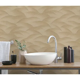 Vliestapete FASHION FOR WALLS "Sparkling Sea", gold (goldfarben), B:0,53m L:10,05m, Vlies, Tapeten, Vliestapete, Phthalate frei