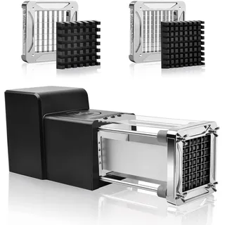 Sopito Elektrischer Pommes Frites Schneider, Professioneller Edelstahl Elektrischer Kartoffelschneider mit 9mm und 12mm Klinge