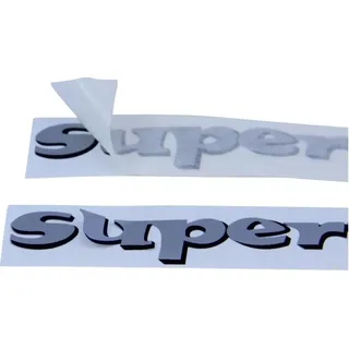 Aufkleber Satz "SuperSport" Seitendeckel silber für Zündapp KS 50 Super Sport