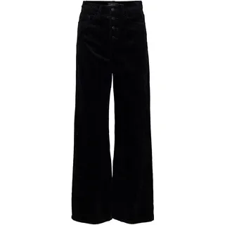 Vero Moda Kathy Shr Wide Cord Hosen Schwarz XS / 30 Frau Schwarz XS - Schwarz
